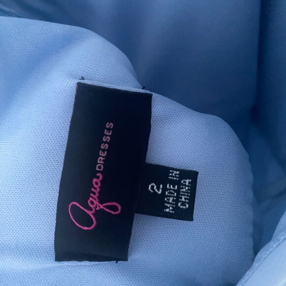 Aqua long gown dress lavender light blue halton neck size 2. Small - Picture 5 of 7